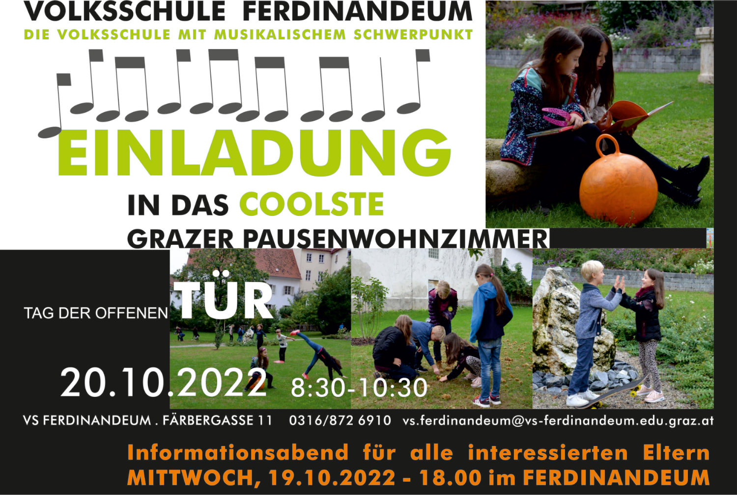 Einladung zu unserem Tag der offenen Tür an der VS Ferdinandeum